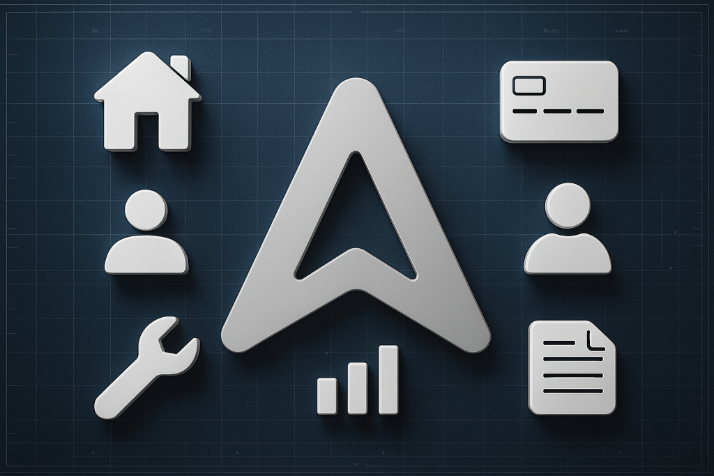 Property management system icons and elements